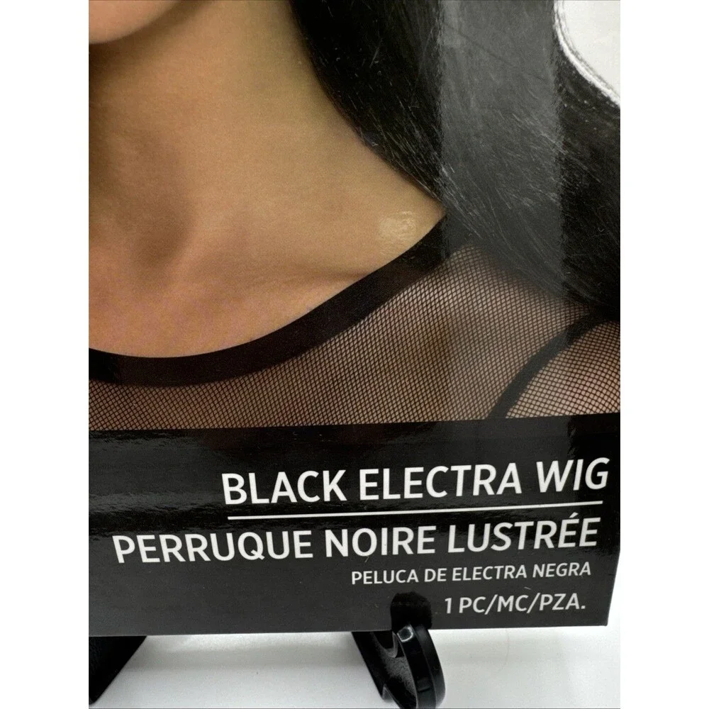 Black Electra Wig Halloween Costume Adult Accessory New In Open Box